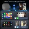 Adaptor Wireless CarPlay Android Auto, 4Gb Ram 64 Gb Memorie, Octa Core, Cip MTK MT676X, YouTube, Netflix Compatibil cu IOS si Android, Sim 4g