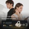 Casti Wireless TWS Ergonomice M160, Autonomie baterie 38 ore, Purtare pe ureche, Carcasa reîncărcabilă cu oglindă, Anulare zgomot, Multipoint, Sunet stereo Hi-Fi, Wireless V6.0, Bluetooth V5.4, Greutate 3g, Culoare Crem