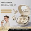 Casti Wireless TWS Ergonomice M160, Autonomie baterie 38 ore, Purtare pe ureche, Carcasa reîncărcabilă cu oglindă, Anulare zgomot, Multipoint, Sunet stereo Hi-Fi, Wireless V6.0, Bluetooth V5.4, Greutate 3g, Culoare Crem