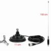 f564d7f0-007e-48cb-ac89-c155abc61bb4 Antena pentru statie auto CB, Înălțime 150 cm, Cu baza magnetica si fluture, Mufa PL, Emisie 15km, Cablu inclus, Otel