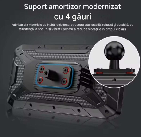Navigatie MOTO CerCip MT9, Carplay/Android Auto, Octa-Core, GPS, IP67 Rezistenta apa, Camere 2K, Senzori presiune roti, Wifi, BSD, 6'25 inch, Touch, Mirror Link