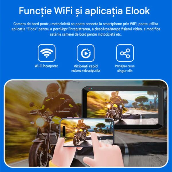 Navigatie MOTO CerCip MT9, Carplay/Android Auto, Octa-Core, GPS, IP67 Rezistenta apa, Camere 2K, Senzori presiune roti, Wifi, BSD, 6'25 inch, Touch, Mirror Link