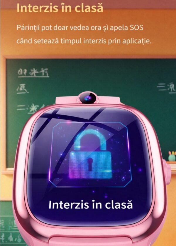 Ceas Smartwatch CerCip Y88 pentru Copii, Sim card 4G, Baterie 48 ore, Localizare GPS, Camera 3MP, Incarcare Wireless, Ecran cu Touch, Apel video, Functie spion, SOS,