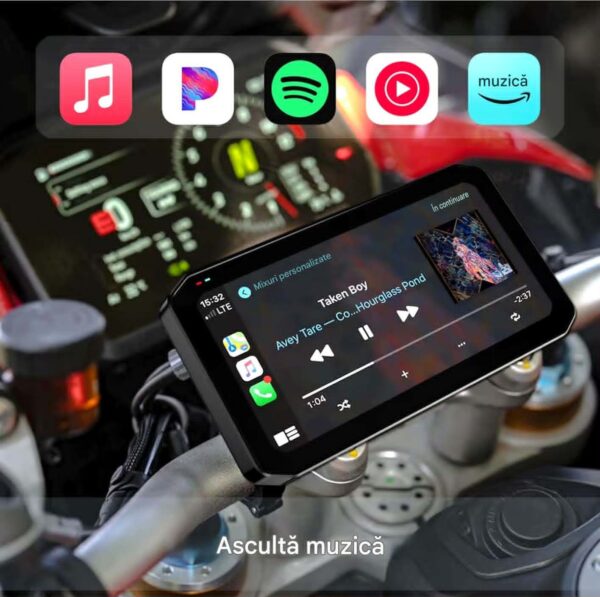 Navigatie MOTO CerCip MT9, Carplay/Android Auto, Octa-Core, GPS, IP67 Rezistenta apa, Camere 2K, Senzori presiune roti, Wifi, BSD, 6'25 inch, Touch, Mirror Link