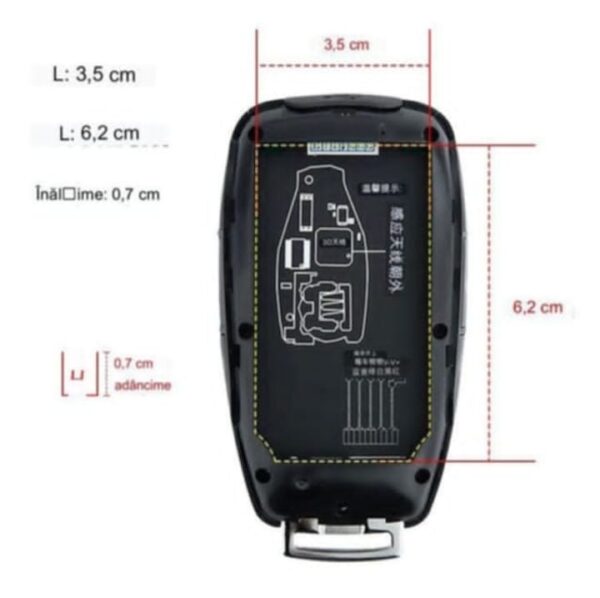 Cheie Auto Smart cu Display CerCip 799 Negru, Activare Keyless Entry, 4 butoane, LCD cu touchscreen