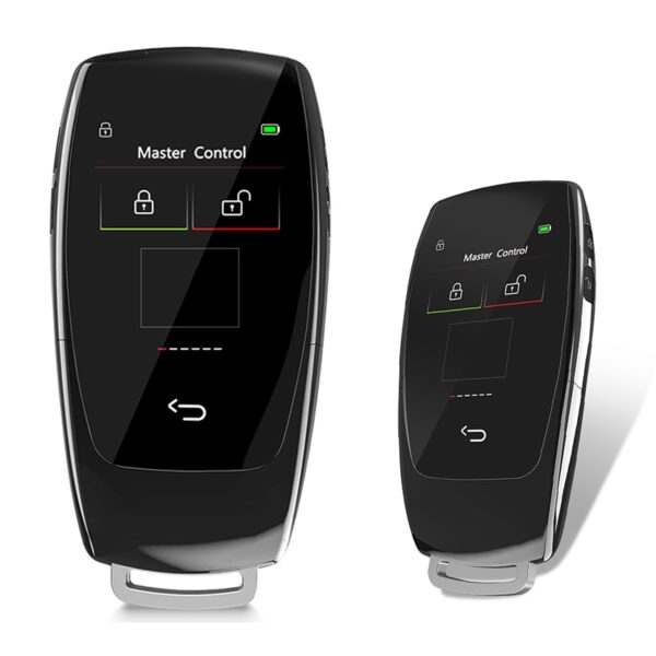 Cheie Auto Smart cu Display CerCip 799 Negru, Activare Keyless Entry, 4 butoane, LCD cu touchscreen