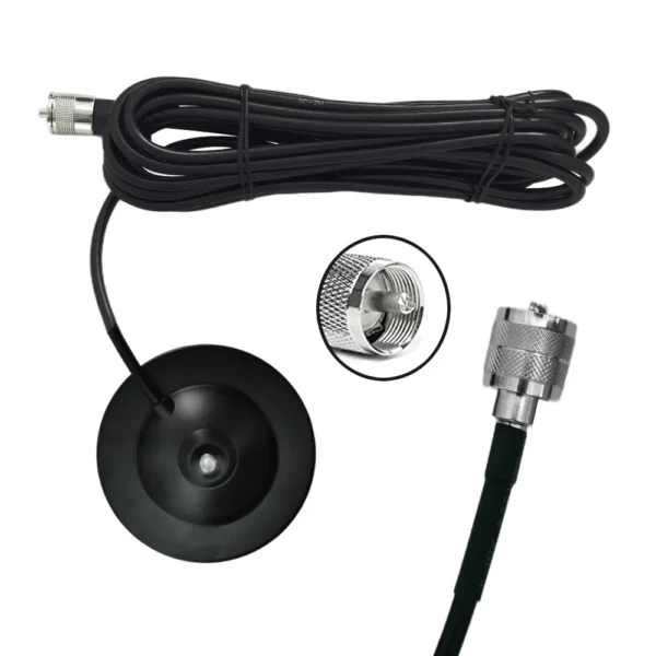 Antena pentru Statie Auto CB, Baza magnetica 88mm, Inaltime 71cm, Lungime cablu 5m, Frecventa 27 Mhz, Compatibila cu orice statie CB