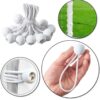 Set 100 Corzi elastice cu bilă pentru corturi, Lungime 15 cm, Culoare Alb