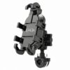 Suport telefon Motocicleta, Rezistent la șocuri, 7 inch, Dimensiune mare, Rotativ la 360°, Cu amortizor, Prindere 2 in 1 ghidon sau oglinda