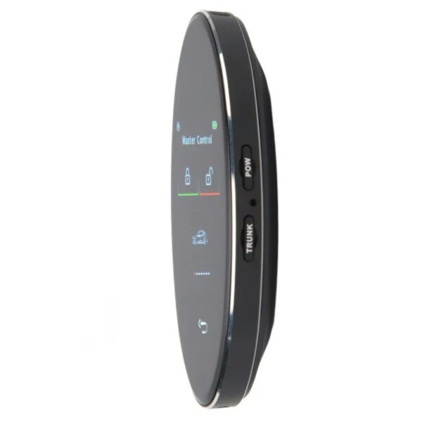 a2faa257-e007-46f9-9a90-f8ee49d31cf8 Cheie Auto Smart cu Display CerCip 818 Negru, Activare Keyless Entry, 4 butoane, LCD cu touchscreen, Smart Car Key